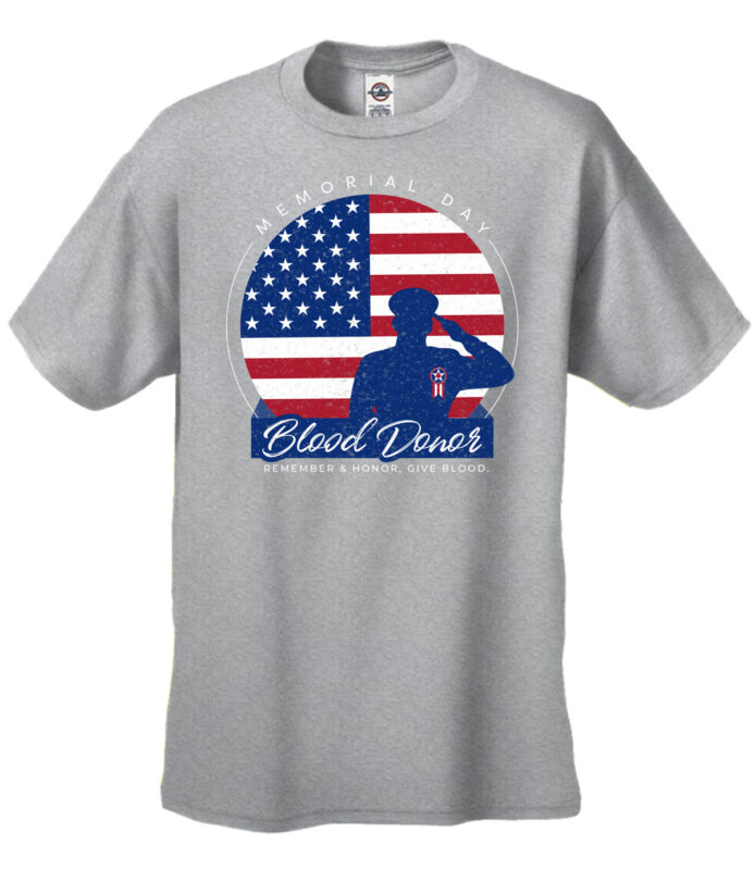 Memorial day blood donor salute flag heather gray